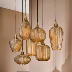 Wohnen Vintage Möbel|Lampen & Leuchten*Pendelleuchte mit unterschiedlichen Schirmen - Aribert