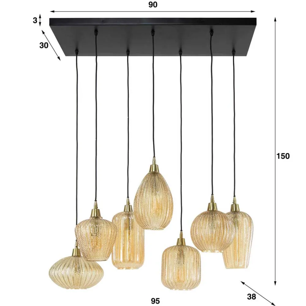 Wohnen Vintage Möbel|Lampen & Leuchten*Pendelleuchte mit unterschiedlichen Schirmen - Aribert