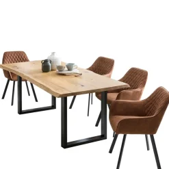 Wohnen Schwarze Möbel|Tische*4-Personen-Essgruppe mit Tischsesseln - Zuzi (fünfteilig)