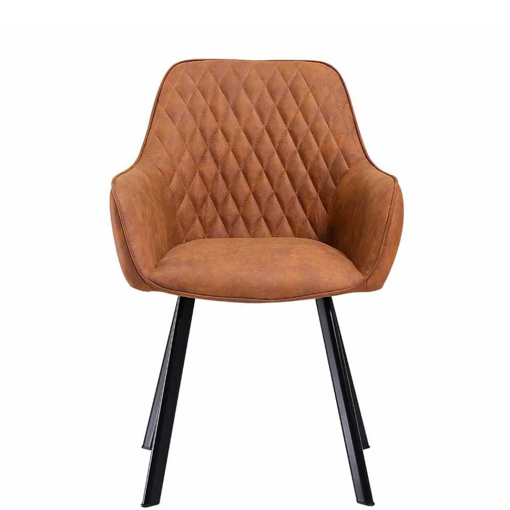 Wohnen Schwarze Möbel|Tische*4-Personen-Essgruppe mit Tischsesseln - Zuzi (fünfteilig)