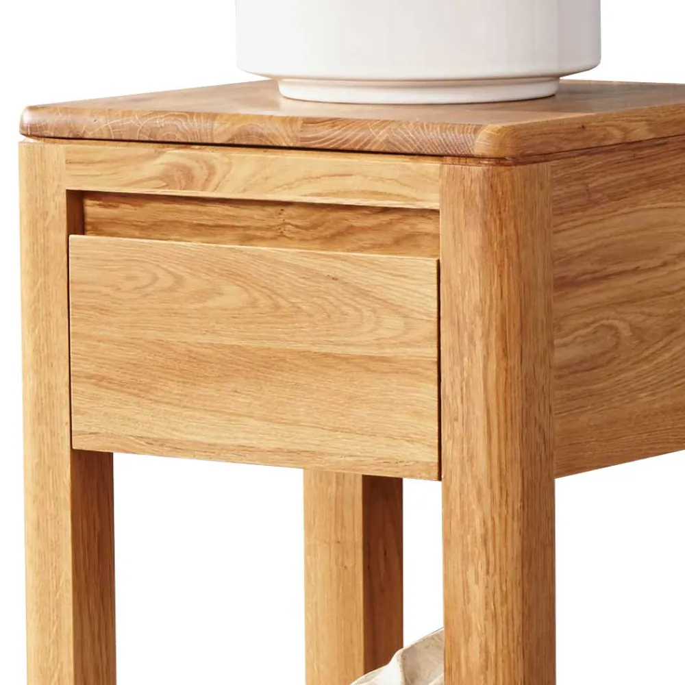 Wohnen Telefontische*Pflanzenhocker aus Wildeiche Massivholz - Uvinessa