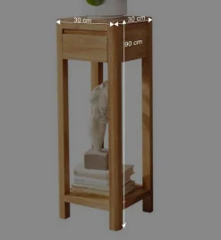 Wohnen Telefontische*Pflanzenhocker aus Wildeiche Massivholz - Uvinessa