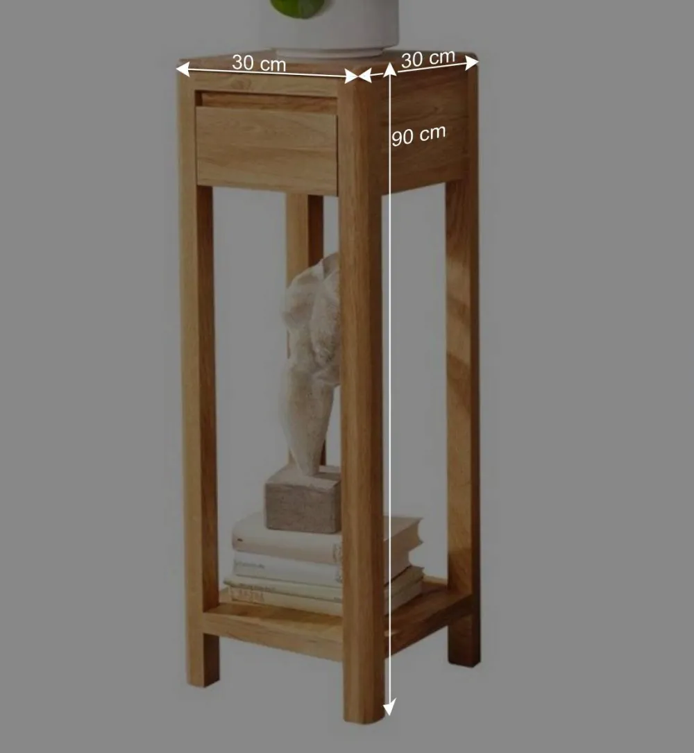 Wohnen Telefontische*Pflanzenhocker aus Wildeiche Massivholz - Uvinessa