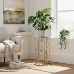 Wohnen Pflanzenhocker Jarana in Gold