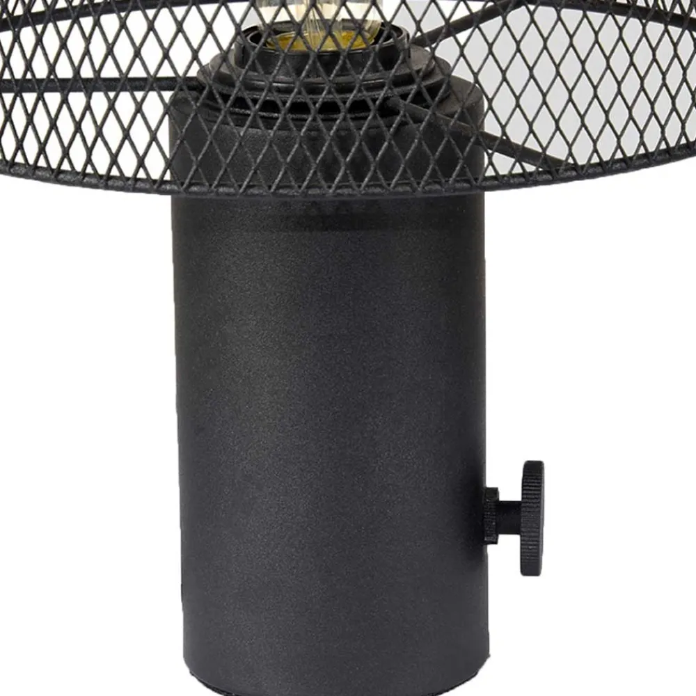 Wohnen Lampen & Leuchten*Pilz Design Tischlampe in Schwarz Metall - Janie