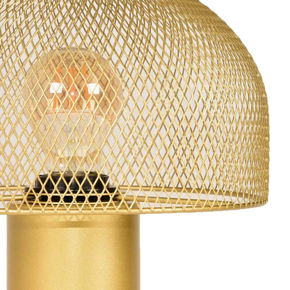 Wohnen Lampen & Leuchten*Pilzdesign Tischleuchte in Gold Metall - Enderbury