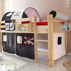 Kinder Wohnen Piraten Halbhochbett Winner aus Kiefer Massivholz