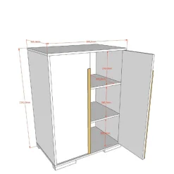 Wohnen Weiße Möbel|Jugendbetten*Platzsparendes Hochbett mit Schrank - Rupicon (zweiteilig)