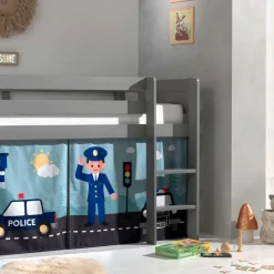 Wohnen Kinderbetten*Polizei Kinderzimmer Hochbett in Grau - Annest