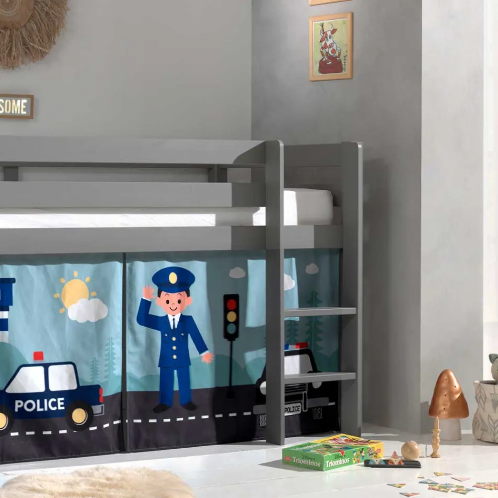 Wohnen Kinderbetten*Polizei Kinderzimmer Hochbett in Grau - Annest