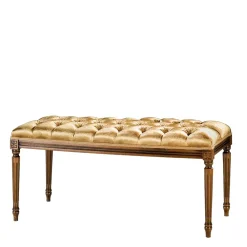 Wohnen Polsterbank Bettbank in Gold & Buche Braun - Machipo