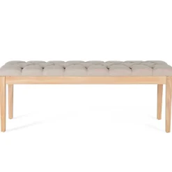 Wohnen Polsterbank in Beige mit Holzgestell - Briana