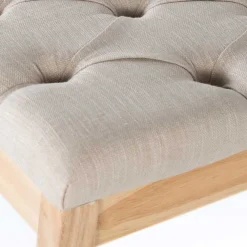 Wohnen Polsterbank in Beige mit Holzgestell - Briana