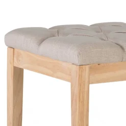 Wohnen Polsterbank in Beige mit Holzgestell - Briana