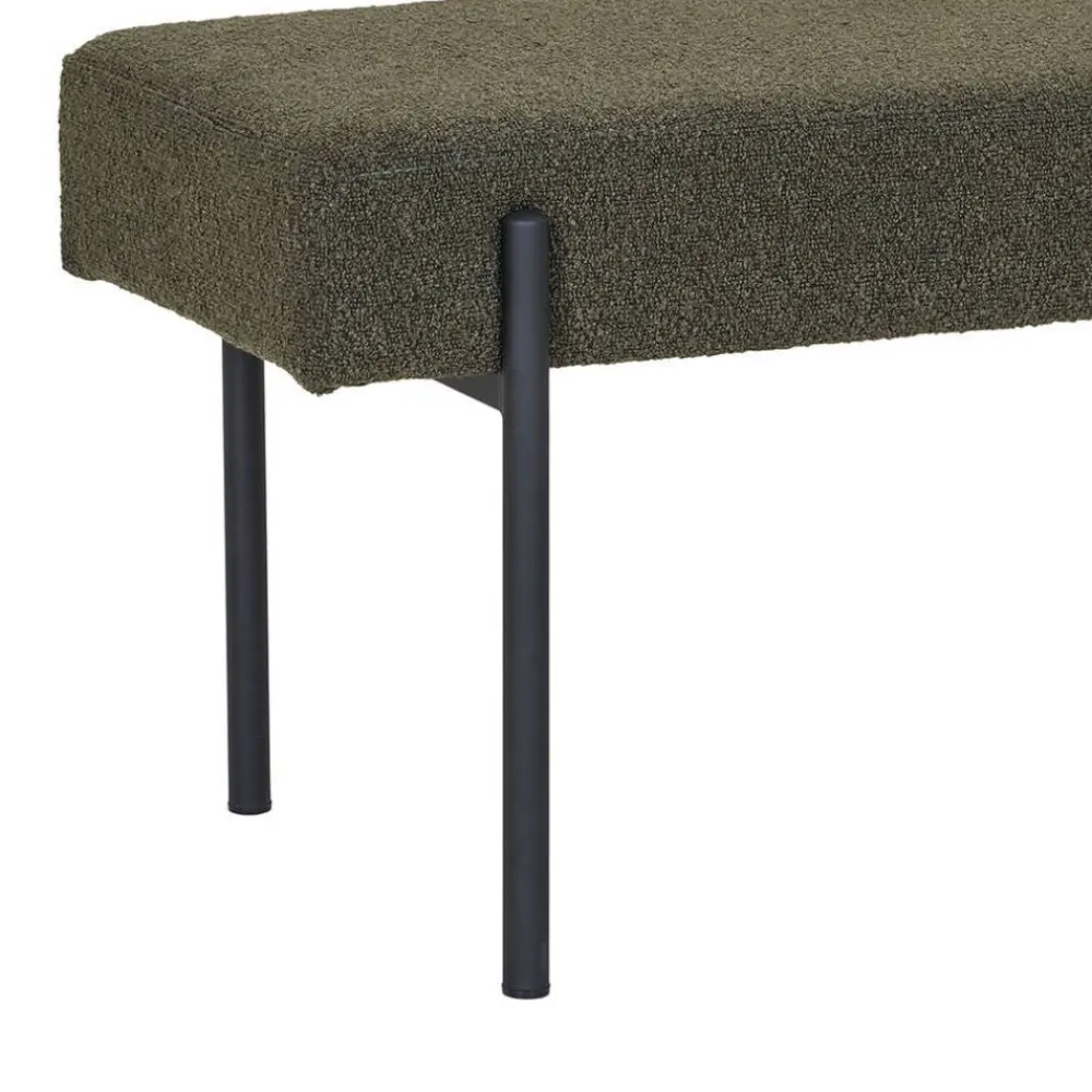 Wohnen Esszimmerbänke|Sitzbank*Polsterbank in Dunkelgrün Boucle - Barahona