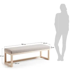 Wohnen Küchenbänke|Bettbänke*Polsterbank Materra in Beige mit Holz-Gestell