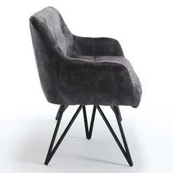 Wohnen Polsterbank mit Armlehnen in Anthrazit - Mascaro