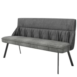 Wohnen Polsterbank mit Rückenlehne in Grau - Alekona