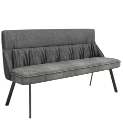 Wohnen Polsterbank mit Rückenlehne in Grau - Alekona