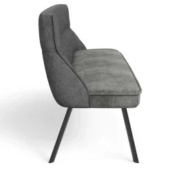 Wohnen Polsterbank mit Rückenlehne in Grau - Alekona