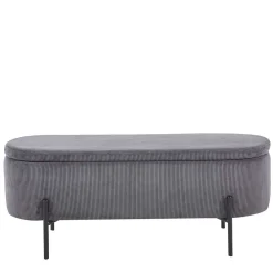 Wohnen Polsterbank mit Stauraum in Grau Cord - Zavamanco