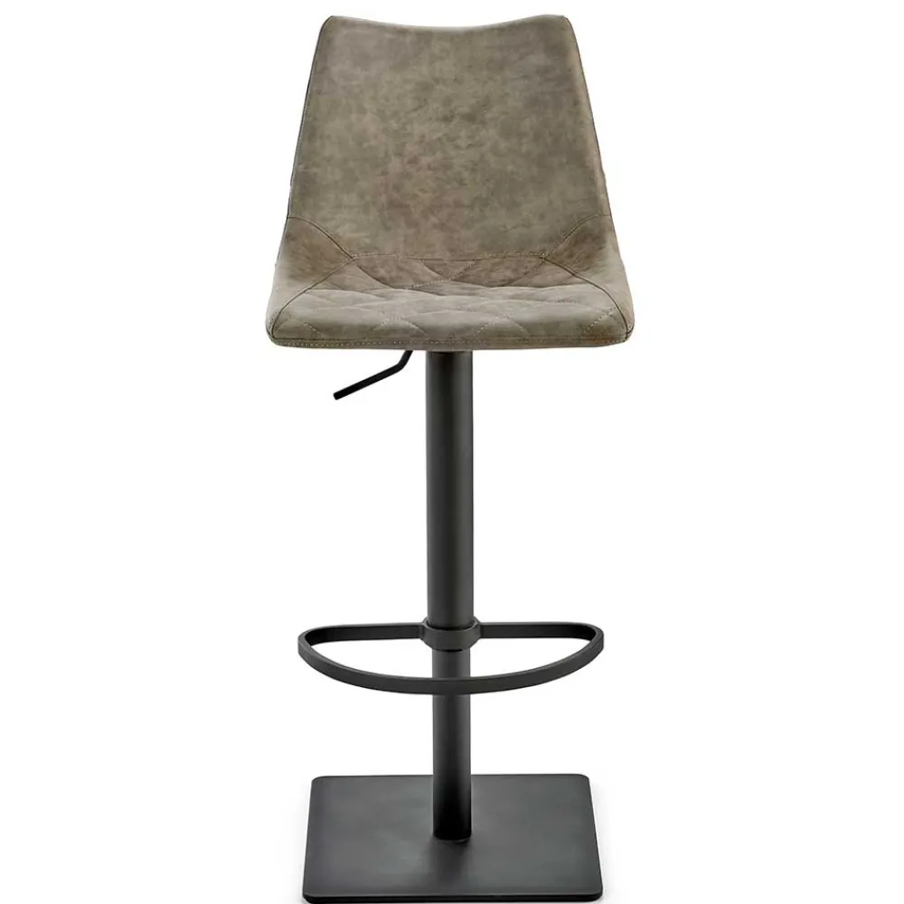 Wohnen Barhocker|Hocker*Polster-Barstuhl in Schlamm & Schwarz - Ossika