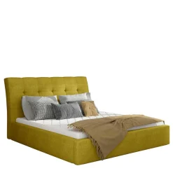 Wohnen Jugendbetten*Polsterbett in Currygelb Stoffbezug - Rosiblo