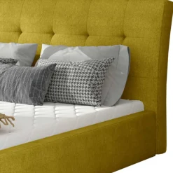 Wohnen Jugendbetten*Polsterbett in Currygelb Stoffbezug - Rosiblo