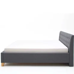 Wohnen Polsterbett in Grau & Eiche - Saludio