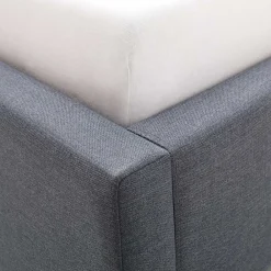 Wohnen Polsterbett in Grau & Eiche - Saludio