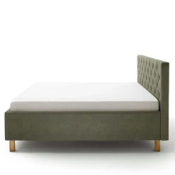 Wohnen Betten|Betten*Polsterbett in Oliv Grün & Eiche - Miania
