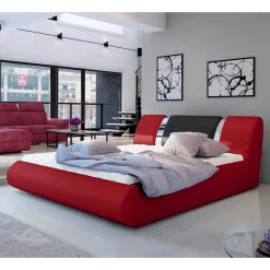 Wohnen Jugendbetten*Polsterbett in Rot mit Schwarz - Hawaian