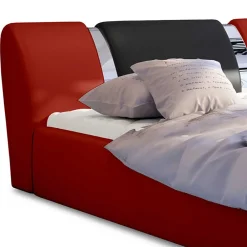 Wohnen Jugendbetten*Polsterbett in Rot mit Schwarz - Hawaian