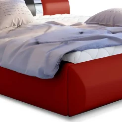 Wohnen Jugendbetten*Polsterbett in Rot mit Schwarz - Hawaian