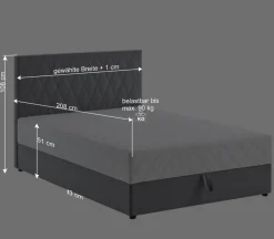 Wohnen Jugendbetten*Polsterbett mit Matratze H2 und Bettkasten - Marianne