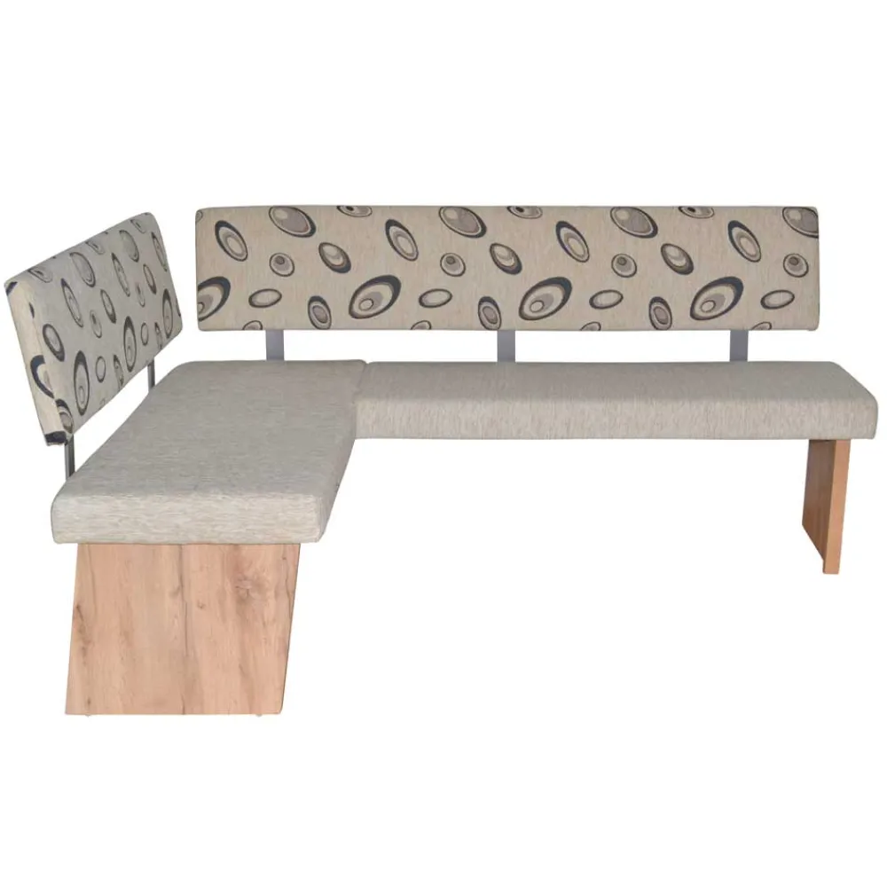 Wohnen Küchenbänke|Esszimmerbänke*Polster-Eckbank in Beigegrau und Eiche Natur - Saliva VII