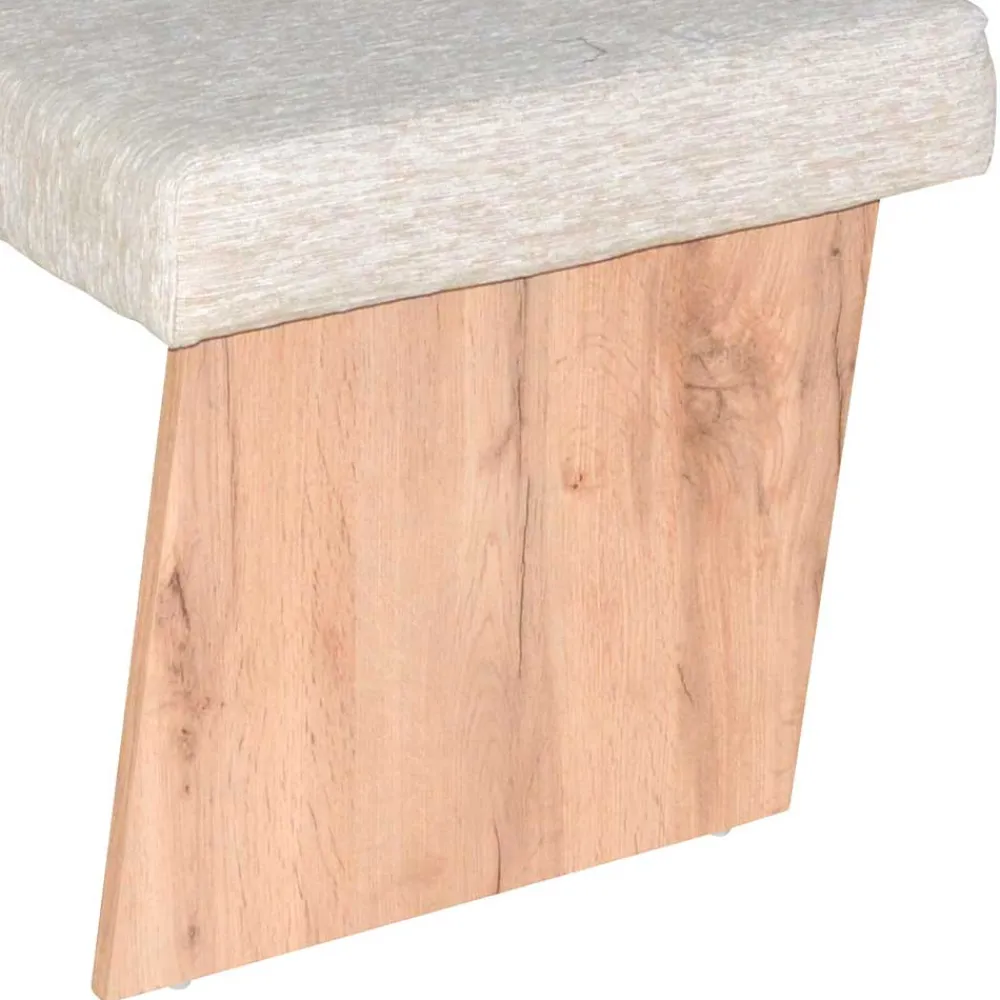 Wohnen Küchenbänke|Esszimmerbänke*Polster-Eckbank in Beigegrau und Eiche Natur - Saliva VII