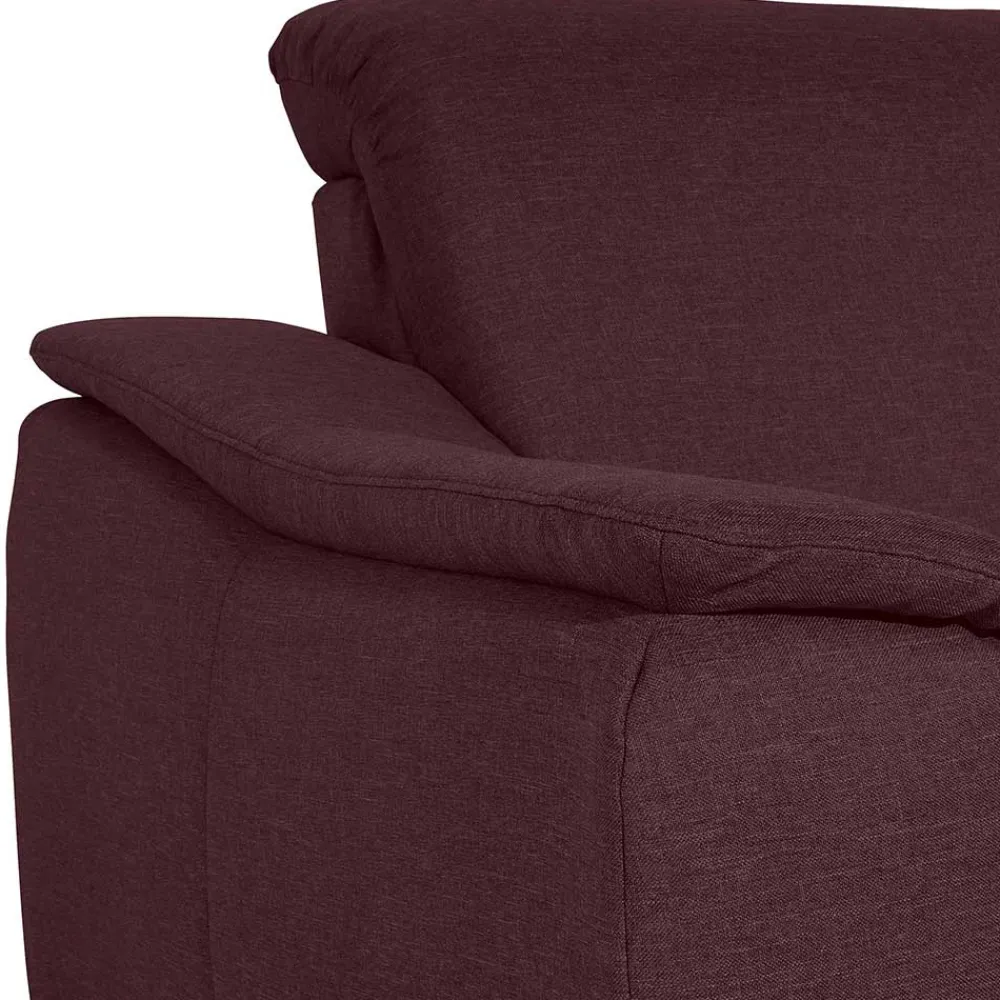 Wohnen Braune Möbel*Polsterecke in Bordeaux Rot - Moranna