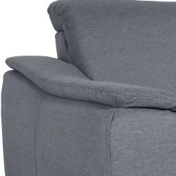 Wohnen Polsterecke in Jeansblau mit Nussbaum - Ilea