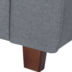 Wohnen Polsterecke in Jeansblau mit Nussbaum - Ilea