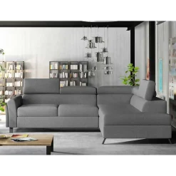 Wohnen Polsterecke mit Schlaffunktion in Grau - Downforce