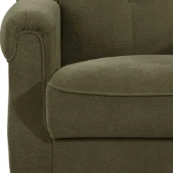 Wohnen Polstergarnitur in Dunkelgrün Flockstoff - Ramira (dreiteilig)