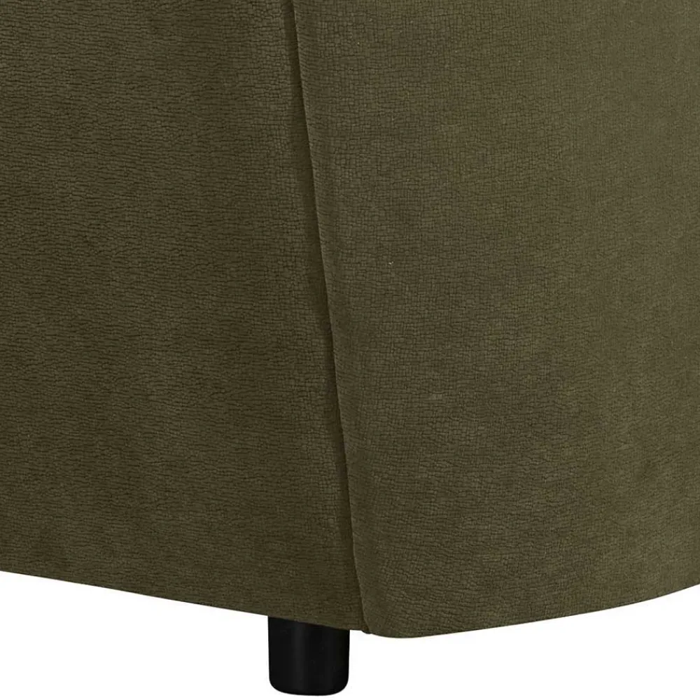 Wohnen Polstergarnitur in Dunkelgrün Flockstoff - Ramira (dreiteilig)