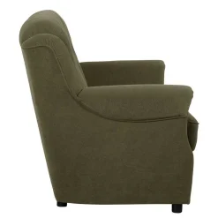 Wohnen Polstergarnitur in Dunkelgrün Flockstoff - Ramira (dreiteilig)