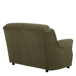 Wohnen Polstergarnitur in Dunkelgrün Flockstoff - Ramira (dreiteilig)