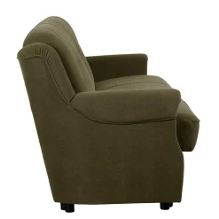 Wohnen Polstergarnitur in Dunkelgrün Flockstoff - Ramira (dreiteilig)