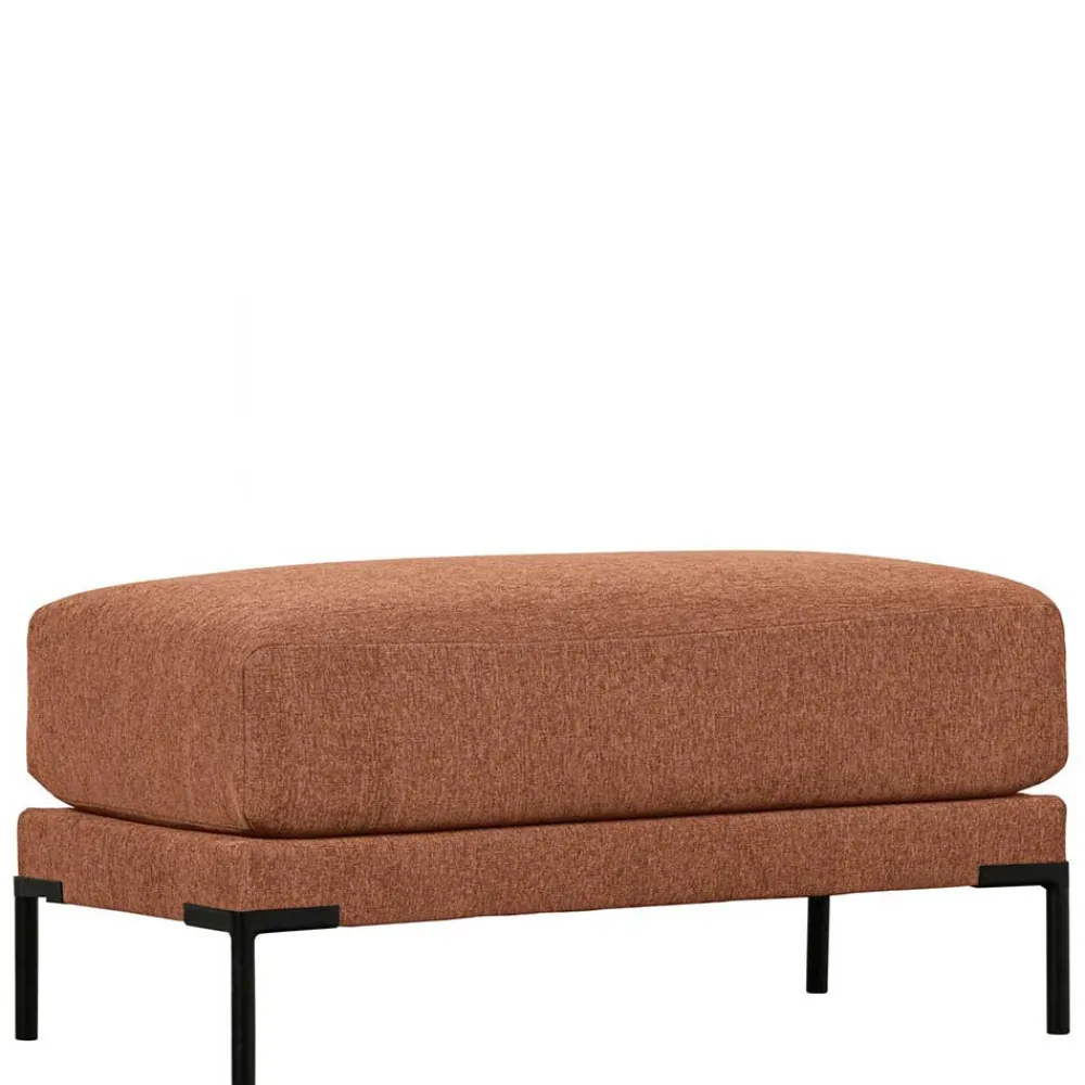 Wohnen Polsterhocker aus Chenille in Rostbraun - Brixx