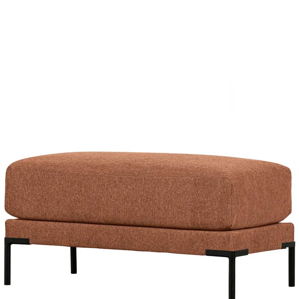 Wohnen Polsterhocker aus Chenille in Rostbraun - Brixx