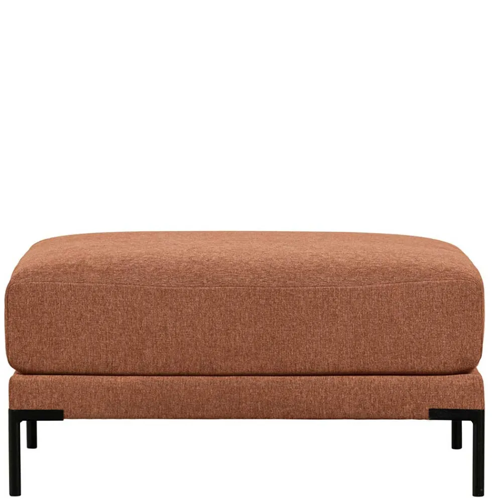 Wohnen Polsterhocker aus Chenille in Rostbraun - Brixx