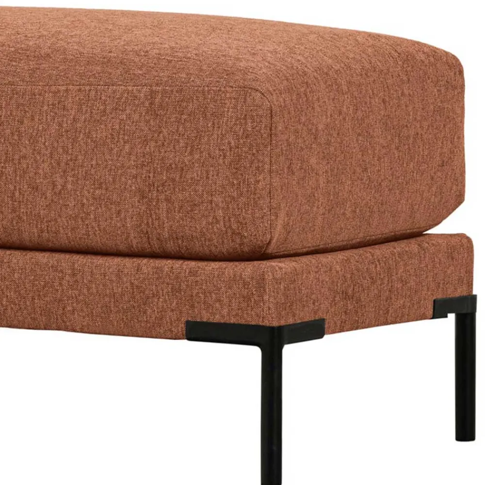 Wohnen Polsterhocker aus Chenille in Rostbraun - Brixx